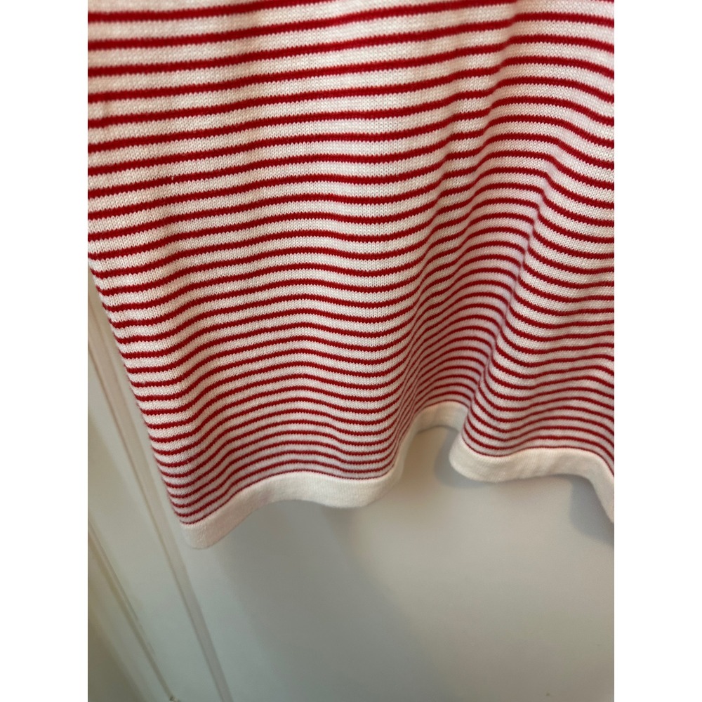 Cabi Striped Cowl Neck Sweater Red White Drawstring Knit Top 6447 XL - Picture 8 of 8